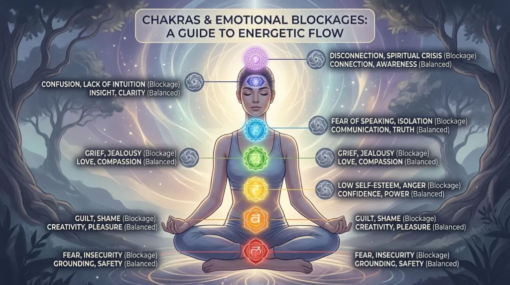 Connection to Chakras and Emotional Blockages
