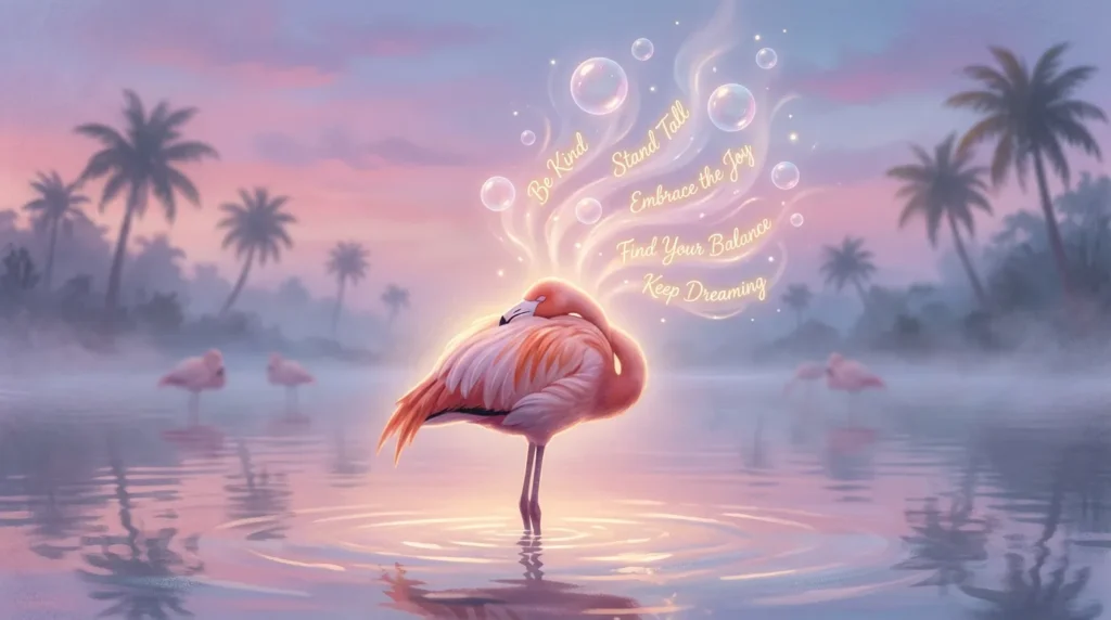 Positive Messages Hidden in Flamingo Dreams
