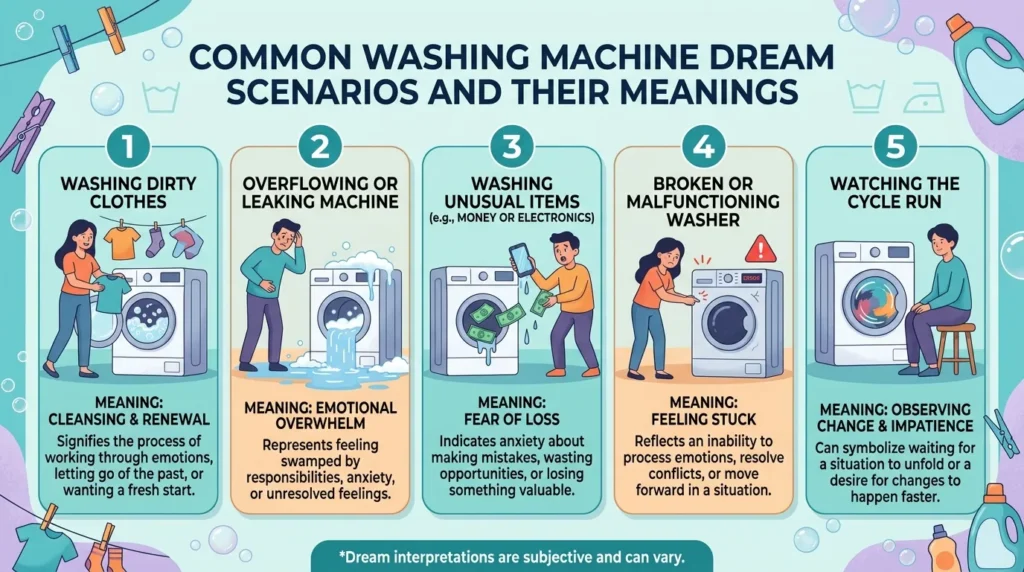 Common Washing Machine Dream Scenarios and Their Meanings